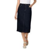 Plus Size Women's Stretch Jean Skirt by Woman Within in Indigo (Size 32 W)