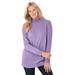 Plus Size Women's Perfect Long-Sleeve Mockneck Tee by Woman Within in Soft Iris (Size M) Shirt