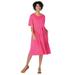 Plus Size Women's Empire Waist Tee Dress by Woman Within in Raspberry Sorbet (Size 26/28)