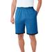 Men's Big & Tall Layered Look Lightweight Jersey Shorts by KingSize in Blue (Size XL)