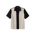 Men's Big & Tall Short-Sleeve Colorblock Rayon Shirt by KingSize in Stone Colorblock (Size L)