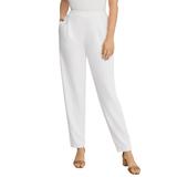 Plus Size Women's Stretch Knit Crepe Straight Leg Pants by Jessica London in White (Size 28 W) Stretch Trousers