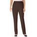 Plus Size Women's Elastic-Waist Soft Knit Pant by Woman Within in Chocolate (Size 34 T)