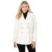 Plus Size Women's Double Breasted Wool Blazer by Jessica London in Ivory (Size 18 W) Jacket