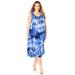 Plus Size Women's Tye-Dye Embellished Dress by Roaman's in Blue Tie Dye (Size 22 W)