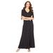 Plus Size Women's Button Front Maxi Dress by Roaman's in Black (Size 14/16)