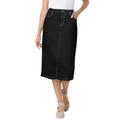 Plus Size Women's Stretch Jean Skirt by Woman Within in Black Denim (Size 16 W)