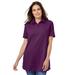 Plus Size Women's Perfect Short-Sleeve Polo Shirt by Woman Within in Plum Purple (Size L)