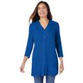 Plus Size Women's Thermal Button-Front Tunic by Woman Within in Bright Cobalt (Size 22/24)