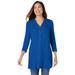 Plus Size Women's Thermal Button-Front Tunic by Woman Within in Bright Cobalt (Size 22/24)