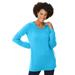 Plus Size Women's Cable Knit V-Neck Pullover Sweater by Woman Within in Paradise Blue (Size 38/40)