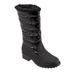 Wide Width Women's Benji High Boot by Trotters in Black Black (Size 7 1/2 W)