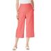 Plus Size Women's Linen Capri by Woman Within in Sweet Coral (Size 12 W) Pants