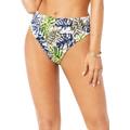 Plus Size Women's High Leg Swim Brief by Swimsuits For All in Animal Palm (Size 8)