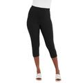 Plus Size Women's Everyday Stretch Cotton Capri Legging by Jessica London in Black (Size 30/32)