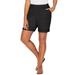 Plus Size Women's Stretch Knit Waist Cargo Short by Catherines in Black (Size 3X)