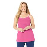 Plus Size Women's Suprema® Cami With Lace by Catherines in Raspberry Rose (Size 4X)