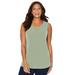 Plus Size Women's Crisscross Timeless Tunic Tank by Catherines in Clover Green (Size 1XWP)