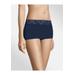 Plus Size Women's Cotton Dream Boyshort With Lace by Maidenform in Navy (Size 5)