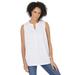 Plus Size Women's Smocked Henley Tank Top by Woman Within in White (Size L)