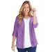 Plus Size Women's Shadow Stripe Cardigan by Catherines in Lolanthe (Size 0X)