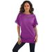 Plus Size Women's Ladder Stitch Tee by Roaman's in Purple Magenta (Size 5X) Shirt
