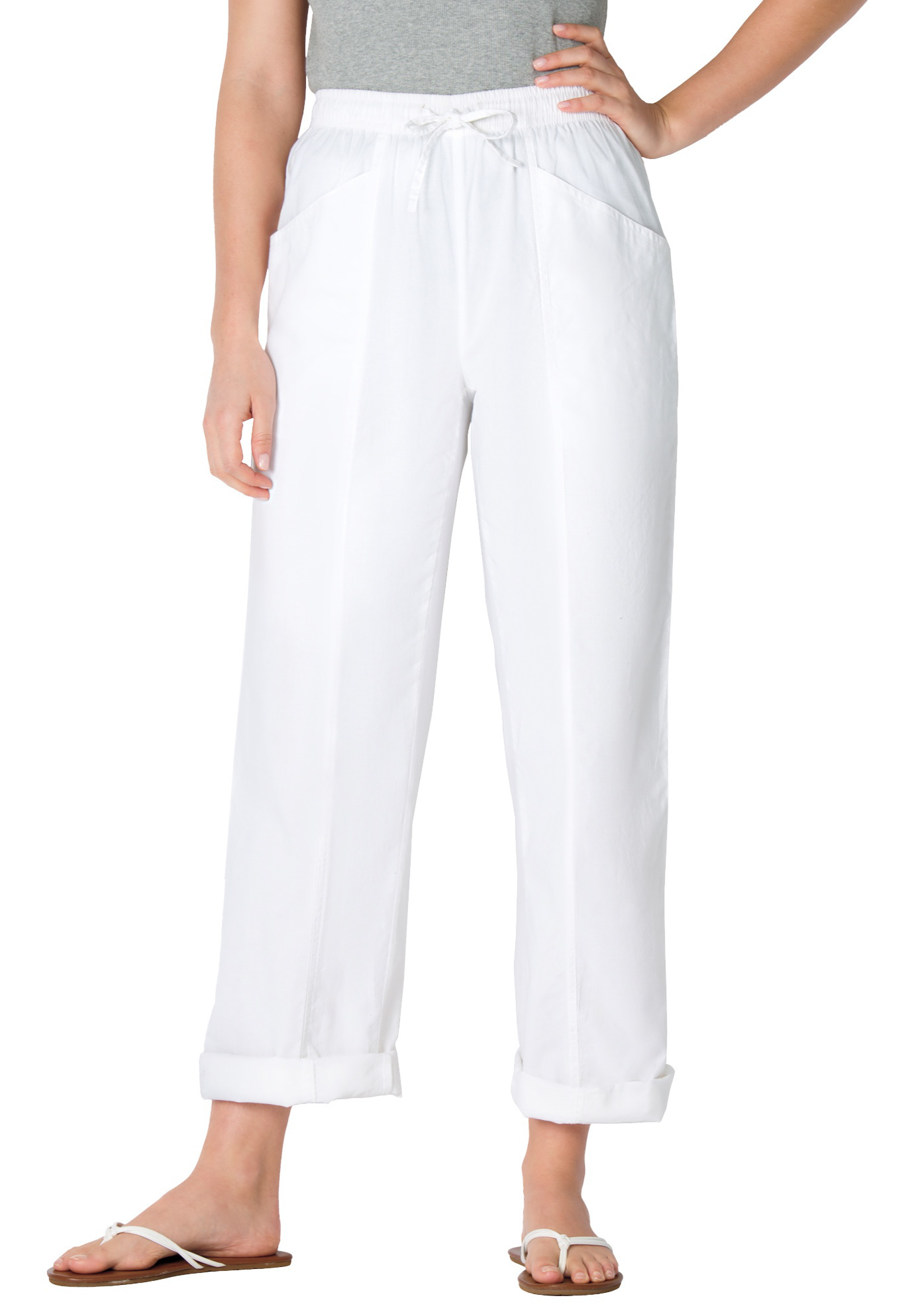 Plus Size Women's The Boardwalk Pant by Woman Within in White (Size 26 T)