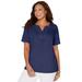 Plus Size Women's Touch of Lace Tee by Catherines in Navy (Size 4X)