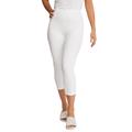 Plus Size Women's Everyday Stretch Cotton Capri Legging by Jessica London in White (Size 30/32)