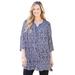 Plus Size Women's UPTOWN TUNIC BLOUSE by Catherines in Black White Print (Size 2XWP)