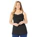 Plus Size Women's Suprema® Cami With Lace by Catherines in Black (Size 1X)