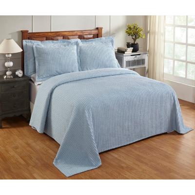 Better Trends Jullian Collection in Bold Stripes Design Bedspread by Better Trends in Blue (Size KING)