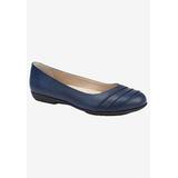Wide Width Women's Clara Flat by Cliffs in Navy Burnished Smooth (Size 7 1/2 W)