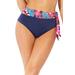 Plus Size Women's Shirred High Waist Bikini Bottom by Swimsuits For All in Tropical (Size 20)