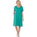 Plus Size Women's Perfect Short-Sleeve Crewneck Tee Dress by Woman Within in Waterfall (Size 5X)