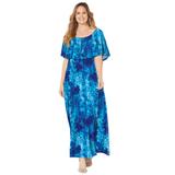 Plus Size Women's Meadow Crest Maxi Dress by Catherines in Blue Tropical (Size 2X)