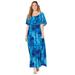 Plus Size Women's Meadow Crest Maxi Dress by Catherines in Blue Tropical (Size 2X)