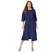 Plus Size Women's Midnight Dazzle Mesh Flyaway Dress by Catherines in Mariner Navy (Size 4X)