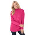 Plus Size Women's Perfect Long-Sleeve Mockneck Tee by Woman Within in Raspberry Sorbet (Size 6X) Shirt