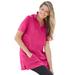 Plus Size Women's Pullover Tunic Hoodie by Woman Within in Raspberry Sorbet (Size 4X)