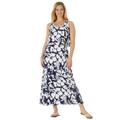 Plus Size Women's Layered Popover Maxi Dress by Woman Within in Dark Navy Floral (Size 2X)