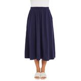 Plus Size Women's Soft Ease Midi Skirt by Jessica London in Navy (Size 30/32)