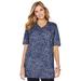 Plus Size Women's Easy Fit Short Sleeve V-Neck Tunic by Catherines in Medallion Print (Size 2X)