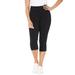 Plus Size Women's Knit Legging Capri by Catherines in Black (Size 0X)