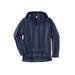 Men's Big & Tall Gauze Pullover Hoodie by KingSize in Navy Stripe (Size L)