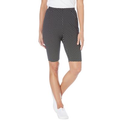 Plus Size Women's Stretch Cotton Bike Short by Woman Within in Black Dot (Size M)