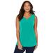 Plus Size Women's Crisscross Timeless Tunic Tank by Catherines in Pepper Green (Size 6X)