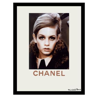 Chanel Twiggy Fur Look - Beige / Brown - 14x18 Framed Print by Venice Beach Collections Inc in Beige Brown