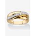 Men's Big & Tall Men's Gold over Sterling Silver Diamond Wedding Band Ring (1/10 cttw) by PalmBeach Jewelry in Diamond (Size 14)