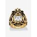 Men's Big & Tall Men's Gold Ion-Plated Stainless Steel Cubic Zirconia Lion's Head Ring by PalmBeach Jewelry in Cubic Zirconia (Size 15)